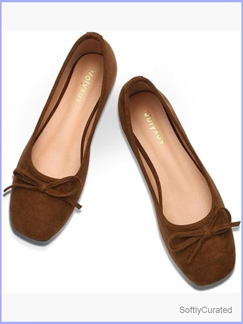 Ballet Flats with Bow Cap Toe Square Toe Slip On Dressy Comfort Work Casual